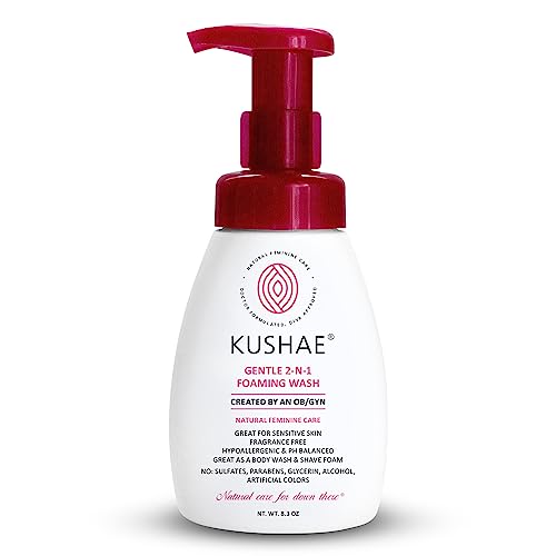 Kushae Gentle 2-in-1 Feminine Wash - pH Balanced, Natural Ingredients, Fragrance-Free - 8.3 oz