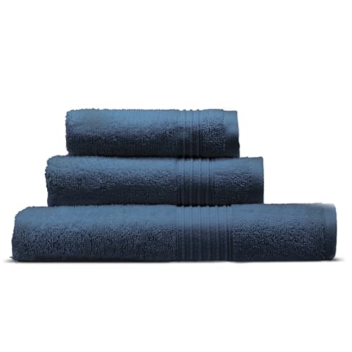 Cosy House Collection Cotton Towel Set - Ultra Soft, Absorbent & Quick Drying - Navy Blue