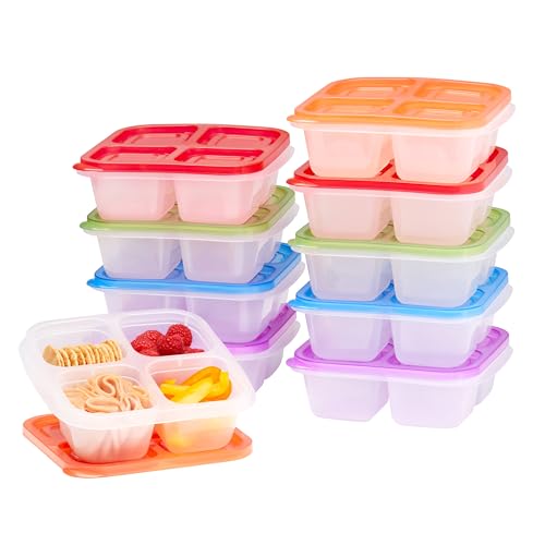 Bentgo Easyboxes Food Storage Containers - 4-Compartment, BPA-Free, 20-Piece Set