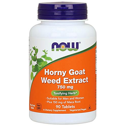 NOW Foods Herbal Supplement - Supports Vitality, GMP Quality - Horny Goat Weed 750mg, 90 Tablets