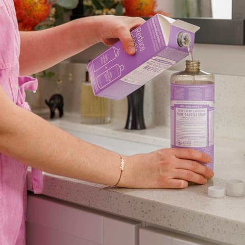 Dr. Bronner's Body Soap Refill - Organic Ingredients, 82% Less Plastic - Lavender, 32oz