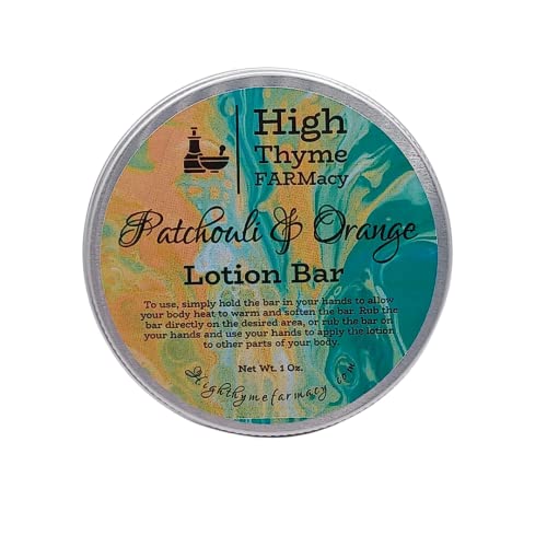 High Thyme FARMacy Body Lotion Bar - Moisturizing Patchouli & Orange, Waterless - 1.5oz