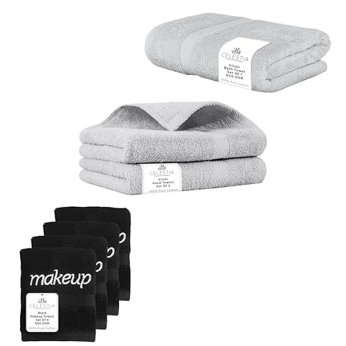 Premium 100% Cotton Towel Set - Plush, Highly Absorbent, Quick-Dry, Multi-Purpose - Pack of 7