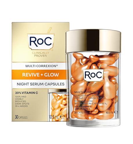 RoC Vitamin C Serum Capsules - Brightens Skin, Reduces Dark Spots, 20% Pure - 30 Count