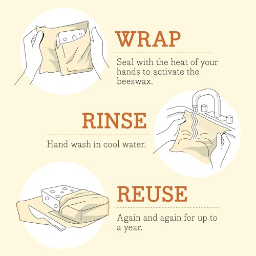 Bee's Wrap Reusable Beeswax Food Wraps - Natural Alternative to Plastic, 7 Assorted Sizes