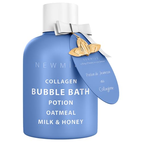 New Miuz Collagen Bubble Bath - Moisturizing Aromatherapy, Oatmeal Milk & Honey - 16oz
