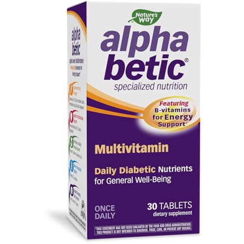 Nature's Way Alpha Betic Multivitamin - Energy Support, 10 Essential Vitamins - 30 Tablets