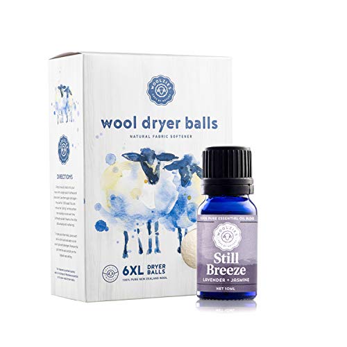 Woolzies Organic Fabric Softener - Natural Freshness, Lasts 1000 Loads, 6 XL Balls + 10ml Oil