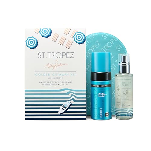 St.Tropez Ashley Graham Self Tanner Kit - Fast Bronze, Vegan & Cruelty-Free - Travel Size