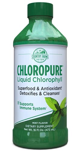 Country Farms Chloropure Liquid Chlorophyll - Supports Detox, Immune Health - 16 fl Oz