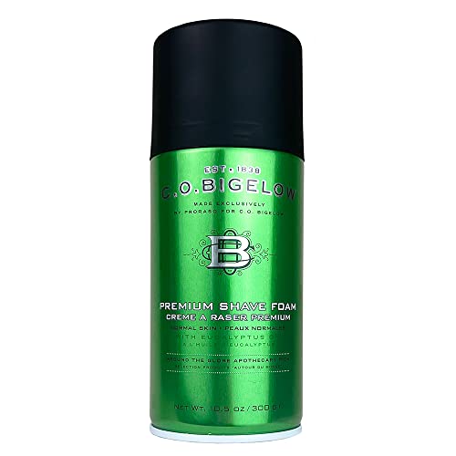 C.O. Bigelow Premium Shave Foam - Hydrating & Soothing with Eucalyptus Oil, 10.5 oz