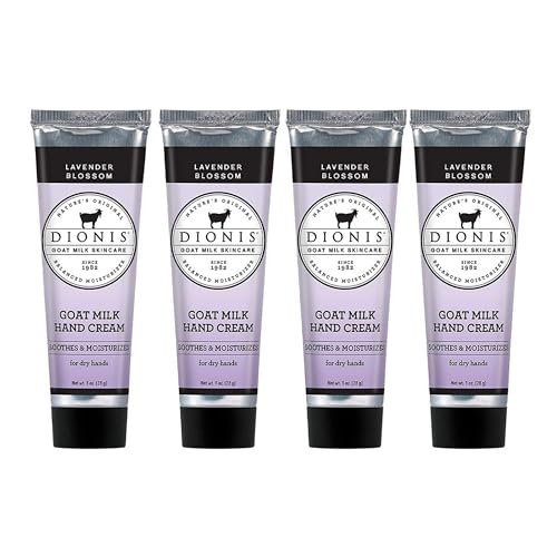 Dionis Goat Milk Hand Cream Set - Hydrating, Paraben-Free, Lavender Blossom - 1oz, Travel Size