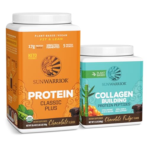 Sunwarrior Classic Plus Protein Powder - Complete Amino Acids, Organic & Non-GMO - 30 Servings