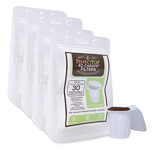 EZ-Carafe Replacement Filters - 100% Biodegradable, Smooth Coffee, 4-Pack (120 Filters)