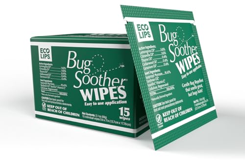 Bug Soother Wipes - Natural Mosquito Repellent, 95.8% Effective, DEET-Free - 15-ct