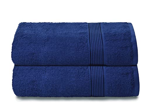 Belizzi Home Bath Towel Set - Ultra Absorbent, Quick Dry, 100% Cotton - 28x55 inches, Navy Blue