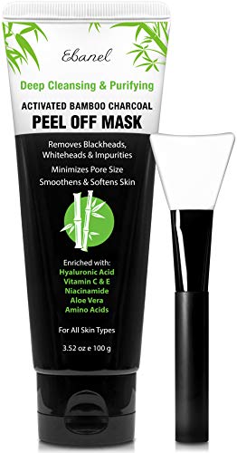 Ebanel Charcoal Peel Off Face Mask - Deep Cleansing, Hydrating, Pore Minimizer - 3.4oz