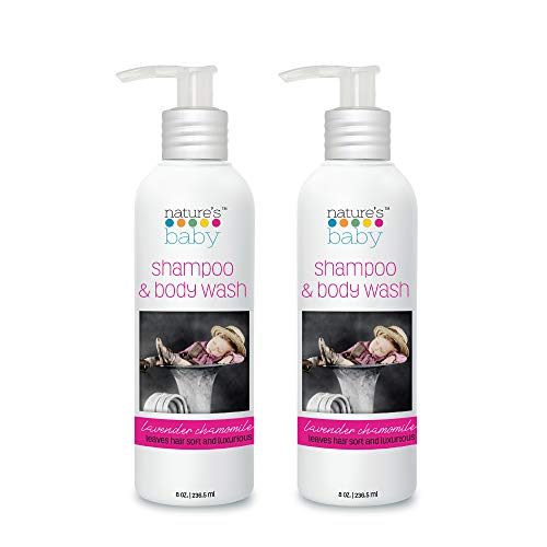 Nature's Baby Shampoo & Body Wash - Gentle, Tear-Free for Sensitive Skin - Lavender Chamomile, 8 oz