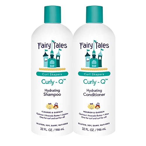 Fairy Tales Curly-Q Kids Shampoo & Body Wash - Nourishes Curls, Gluten & Nut Free - 32oz