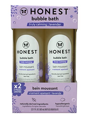HONEST Bubble Bath - Calming Lavender with Natural Botanicals, Cruelty-Free - 17oz (2 Pack)