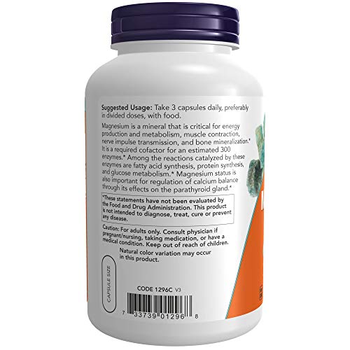 Now Supplements Magnesium Citrate - Energy & Enzyme Support, Vegan, Non-GMO - 240 Veg Capsules