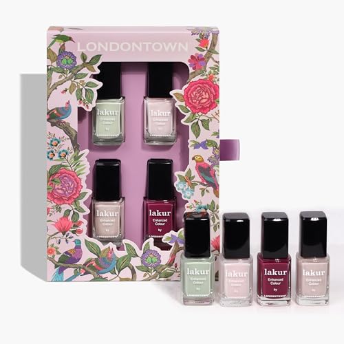 LONDONTOWN Spring Fling Nail Polish Set - Vegan, Chip-Resistant, Long-Lasting, 4 Pieces, .40fl oz