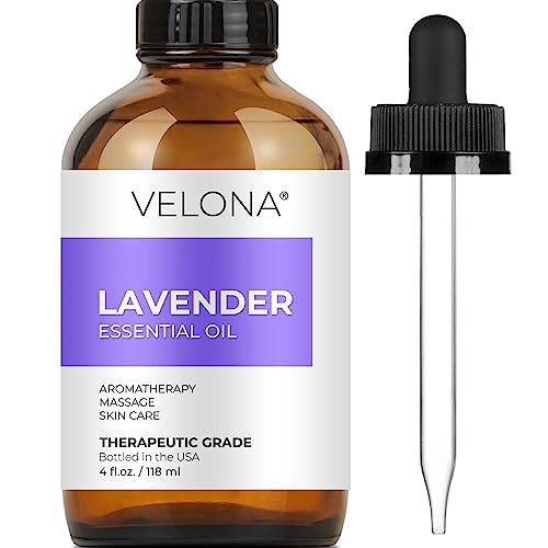 Velona Lavender Essential Oil - 100% Pure Therapeutic Grade for Diffuser, Massage, Skincare - 4oz