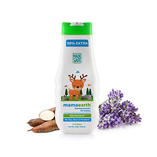 Mamaearth Baby Powder - Soothes Dry Skin, Talc-Free with Organic Oatmeal & Arrowroot - 5.29oz