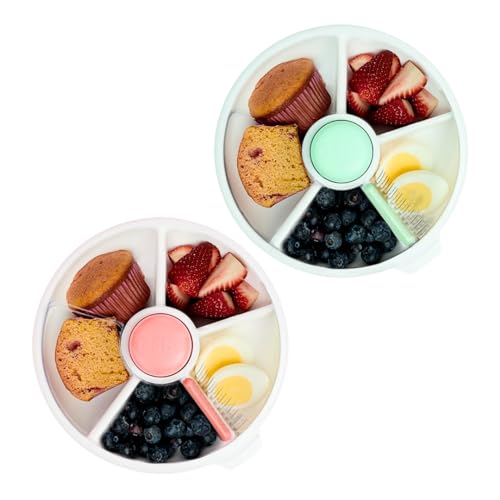 GoBe Kids Snack Spinner - Portion-Controlled, BPA-Free, Dishwasher Safe - 5 Compartment Container