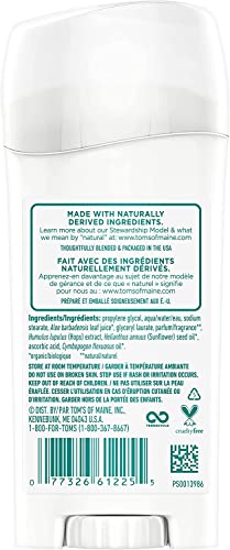 Tom's of Maine Deodorant Stick - Long-Lasting Odor Protection, Lavender Scent - 2.25 Oz (Pack of 2)