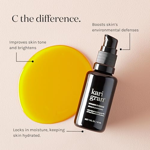 Kari Gran Face Serum - Brightening 10% Vitamin C, Moisturizing Organic Ingredients - 1oz