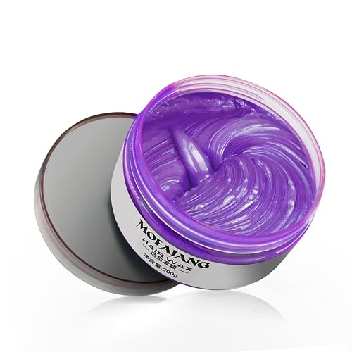 Vibrant Hair Wax - Temporary Color for Parties & Cosplay, Natural Ingredients - 7.05oz Purple