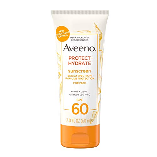 Aveeno Sunscreen - Hydrating SPF 60 with Prebiotic Oat, Water Resistant - 2.0 FL OZ