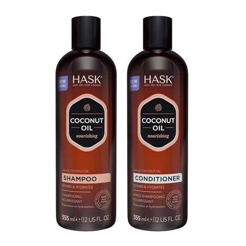 HASK COCONUT Shampoo & Conditioner Set - Nourishing, Color Safe, Gluten-Free - 1 Set