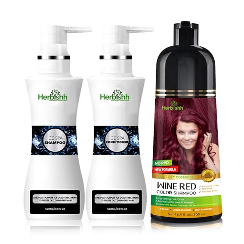 Herbishh Hair Care Bundle - Nourishing Color & Moisture, Natural Ingredients - 500ml Shampoo Set