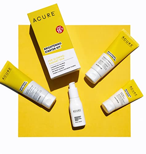 Acure Skin Care Set - Softens & Detoxifies for Glowing Skin, Vegan & Cruelty-Free - 4 Products