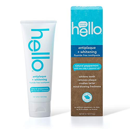 Hello Toothpaste - Antiplaque & Whitening with Tea Tree & Coconut Oil, Vegan - 4.7 oz