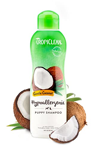 TropiClean Dog Shampoo - Gentle Relief for Sensitive Skin, Natural Ingredients - 20 oz