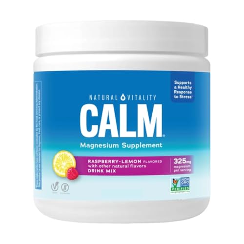 Natural Vitality Calm Magnesium Supplement - Supports Relaxation, Raspberry Lemon Flavor - 20oz