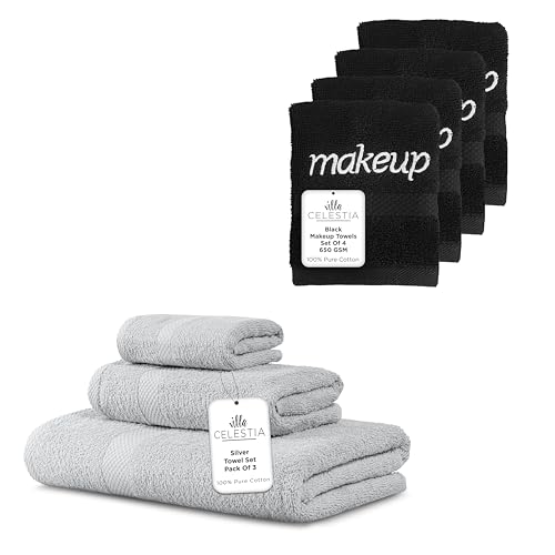 Luxurious Pure Cotton Towel Set - Ultra Absorbent, Soft, OEKO-TEX Certified - 7 Pack