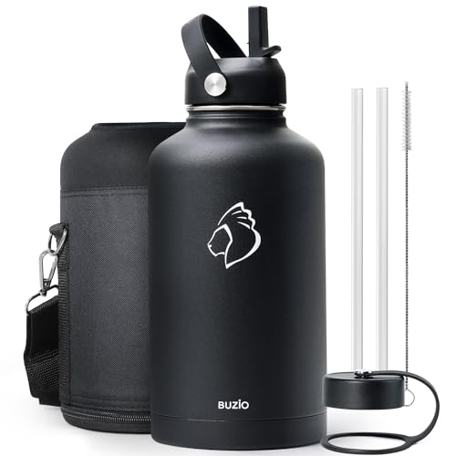 BUZIO Vacuum Insulated Water Bottle - Keeps Drinks Cold for 48H, Hot for 24H - 64oz, BPA-Free