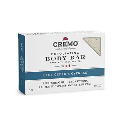 Cremo Exfoliating Body Bar - Invigorating Shea Butter Blend, Woodsy Scent - 6oz