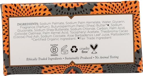 Nubian Heritage African Black Soap Bar - Treats Skin Issues, Detoxifying & Healing - 5oz