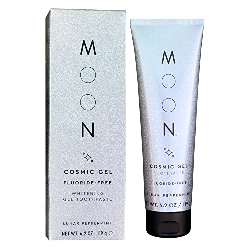 MOON Cosmic Gel Toothpaste - Fluoride-Free, Lunar Peppermint Flavor, Vegan - 4.2 oz