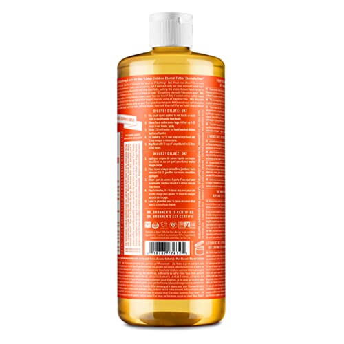 Dr. Bronner's Pure-Castile Liquid Soap - Organic Oils, 18-in-1 Uses, Vegan, 32oz