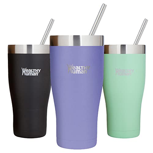 Healthy Human Stainless Steel Tumbler - Keeps Drinks Hot & Cold, BPA-Free Lid & Straw - 32oz Lilac