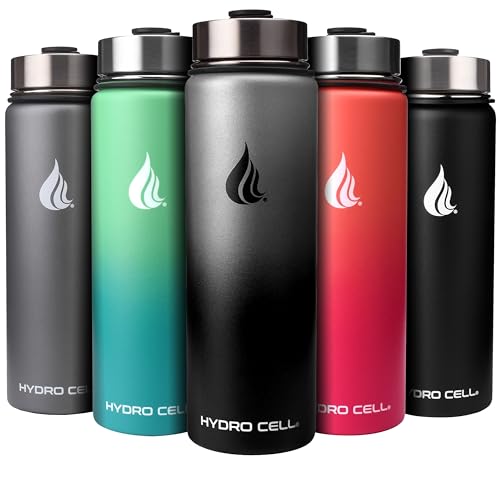 HYDRO CELL Insulated Water Bottle - Keeps Drinks Cold for 24hrs, BPA-Free, 24oz Graphite/Black