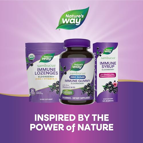 Nature’s Way Immune Defense Gummies - Daily Support with Black Elderberry, Vitamin C & D3 - 70 Count