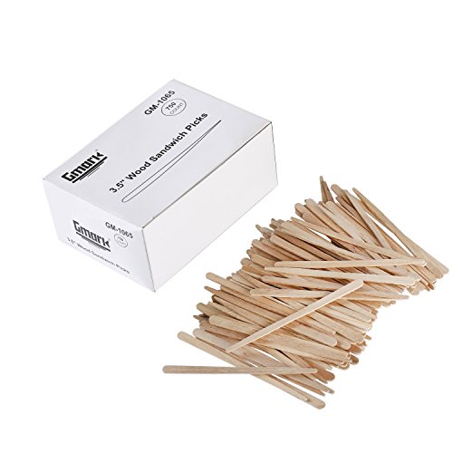 Gmark Natural Birch Wood Sandwich Picks - 100% Compostable, Perfect for Appetizers & More - 750pcs