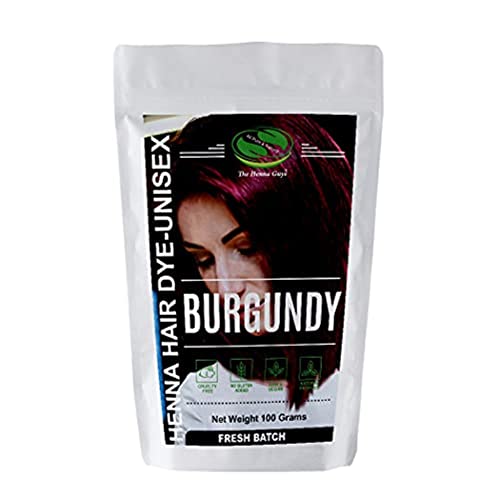 The Henna Guys Hair Dye - 100% Natural Color, Vegan & Cruelty-Free - Burgundy, 3.52oz